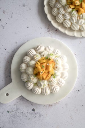 Pavlova mangue citron et menthe 6/8 parts